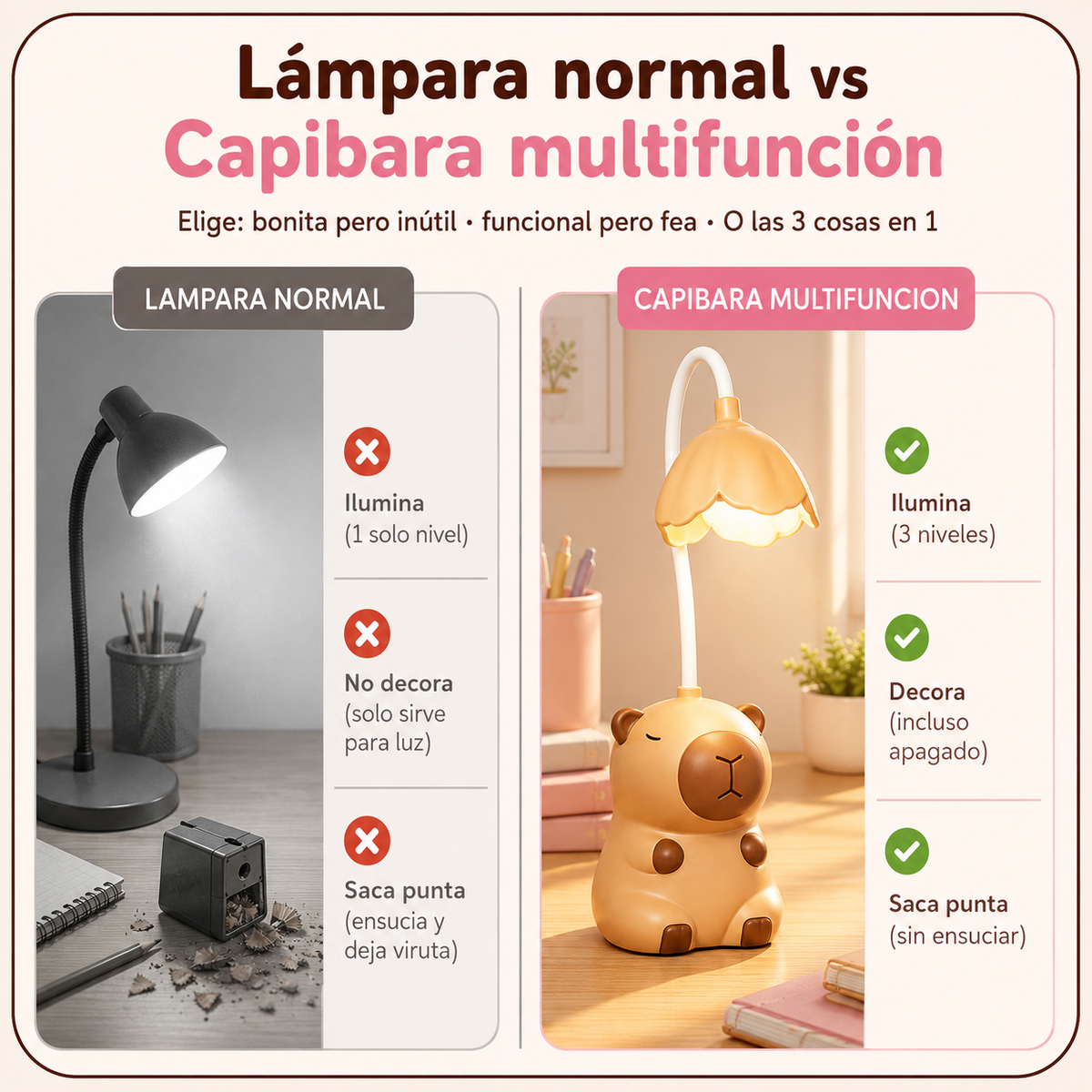 Lampara De Capibara Flor Nocturna Led — vista 2
